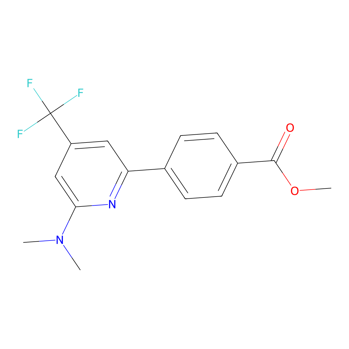 4-(6-Dimethylamino-4-trifluoromethyl-pyridin-2-yl)-benzoic acid methyl ester molecular structure, CAS 1299607-60-5