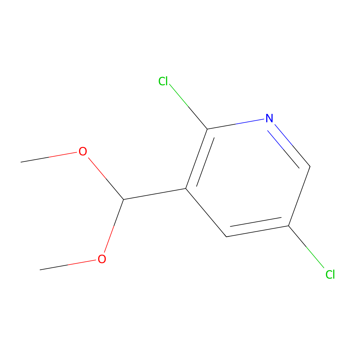 2,5-Dichloro-3-(dimethoxymethyl)pyridine molecular structure, CAS 1299607-61-6