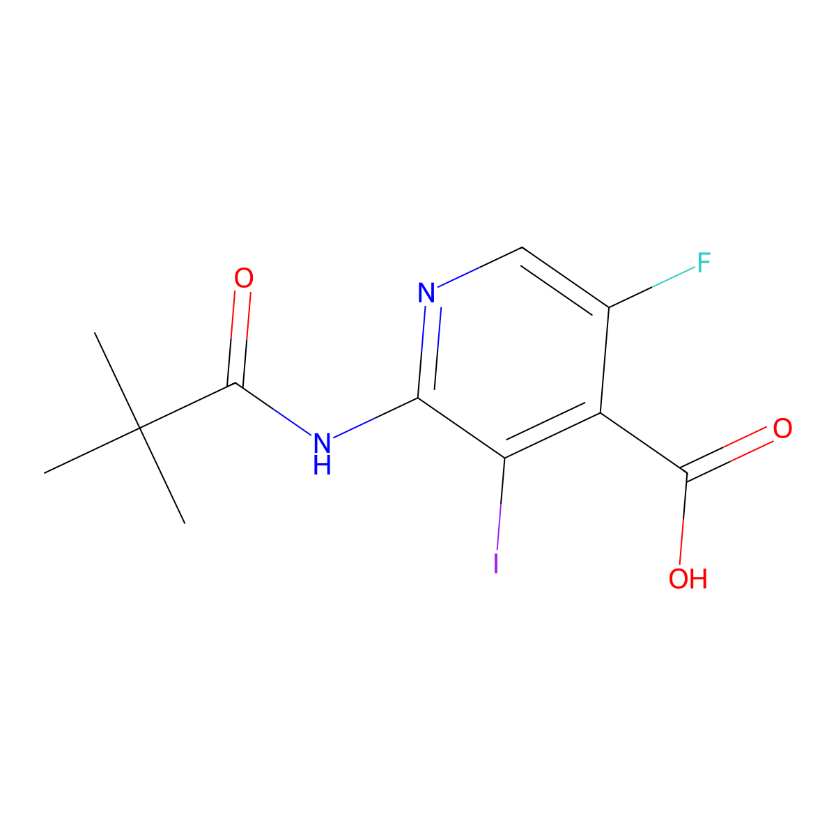5-Fluoro-3-iodo-2-pivalamidoisonicotinic acid molecular structure, CAS 1299607-63-8