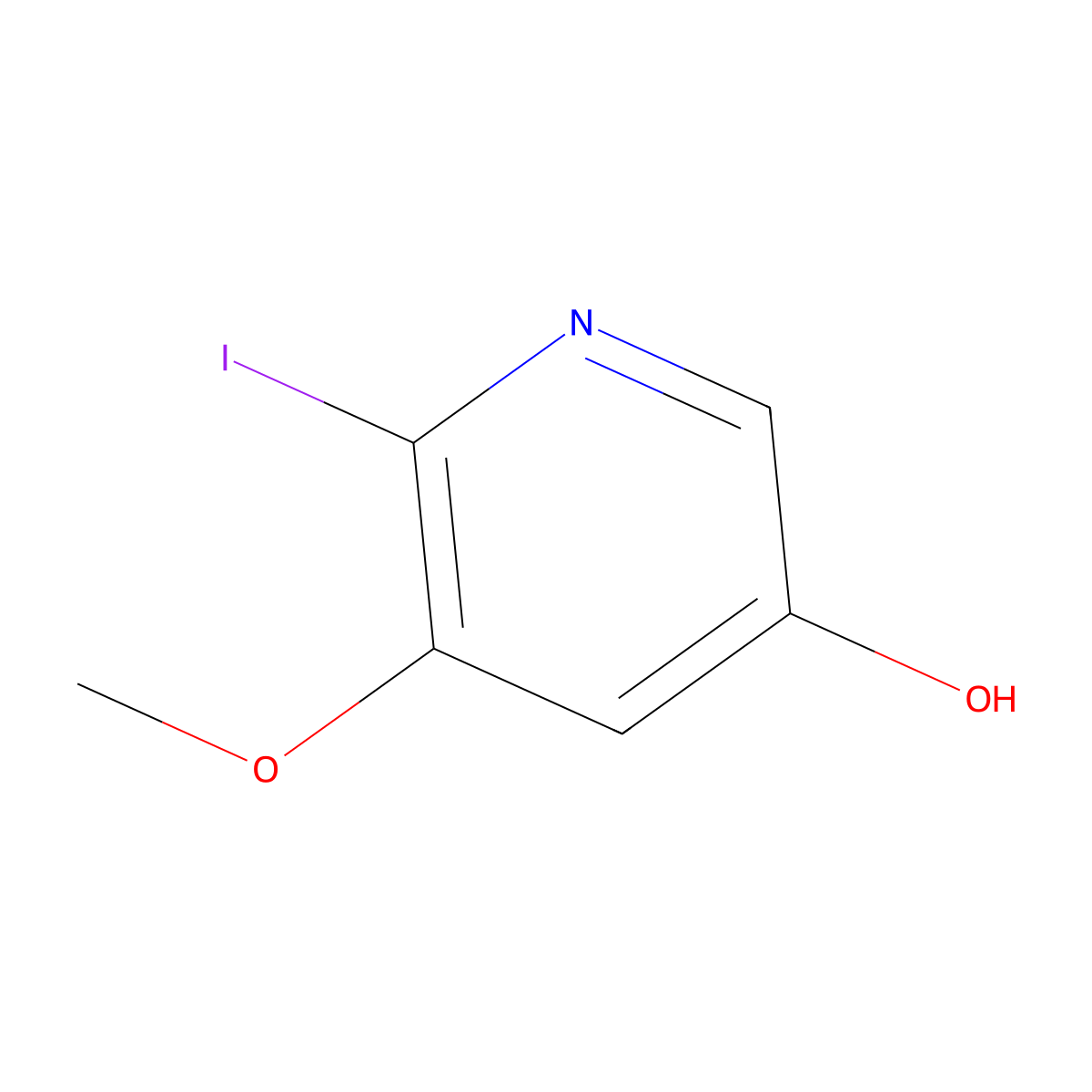 6-Iodo-5-methoxypyridin-3-ol molecular structure, CAS 1299607-66-1