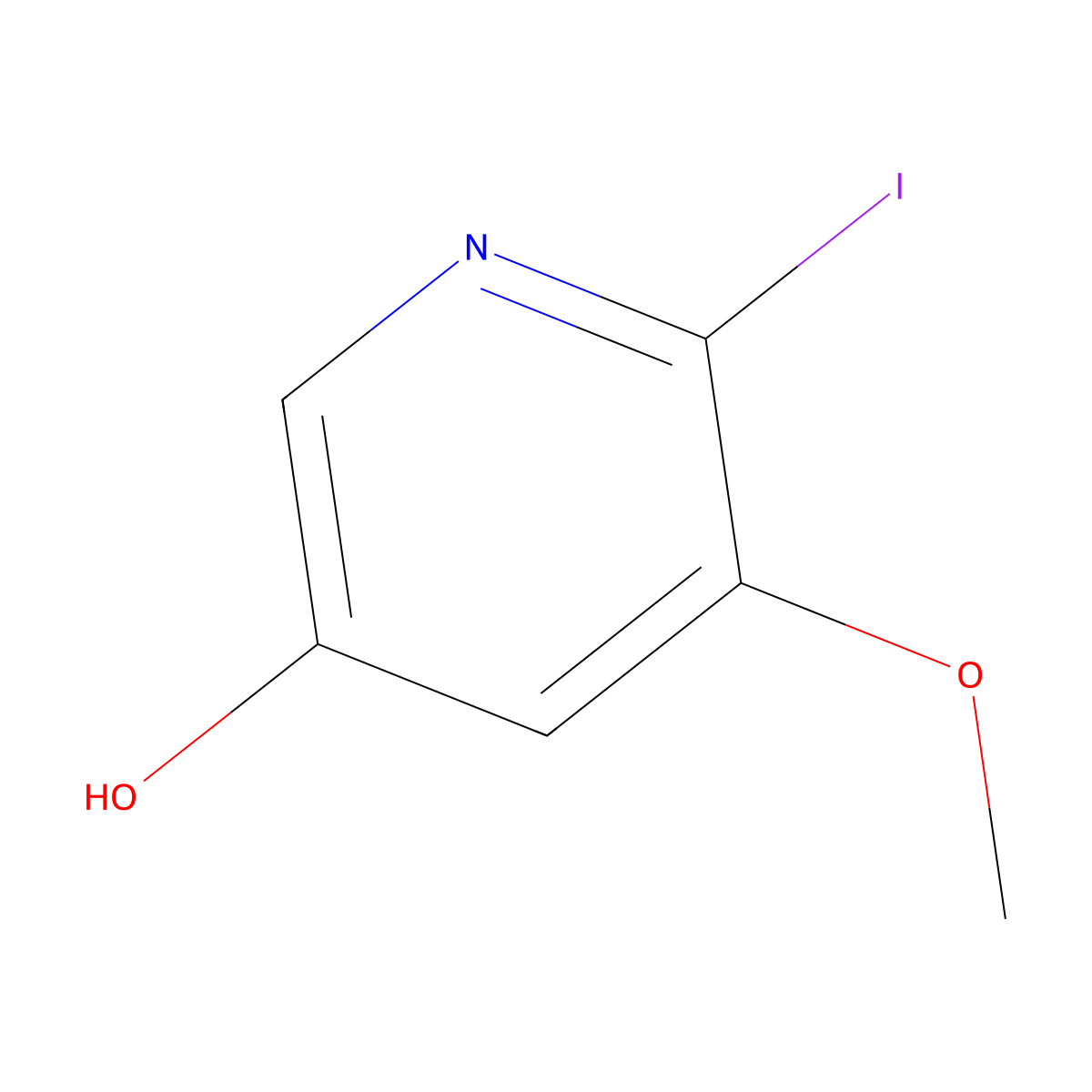 6-Iodo-5-methoxypyridin-3-ol molecular structure, CAS 1299607-66-1