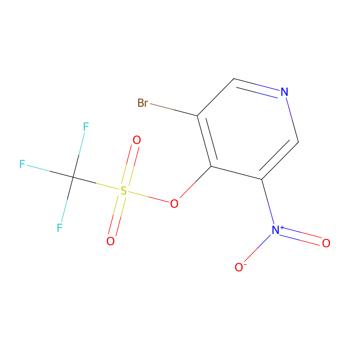 3-Bromo-5-nitropyridin-4-yl trifluoromethanesulfonate molecular structure, CAS 1299607-67-2