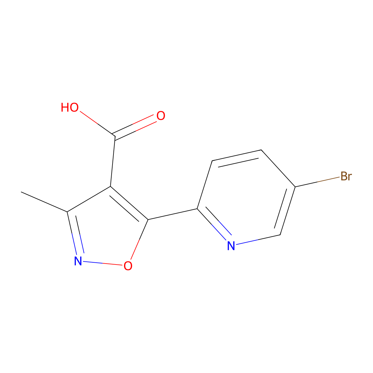 5-(5-Bromo-pyridin-2-yl)-3-methyl-isoxazole-4-carboxylic acid molecular structure, CAS 1299607-70-7