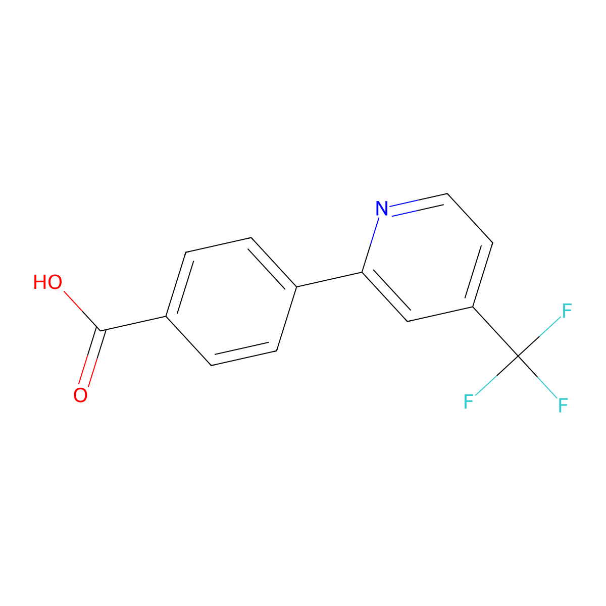 4-(4-Trifluoromethyl-pyridin-2-yl)-benzoic acid molecular structure, CAS 1299607-71-8