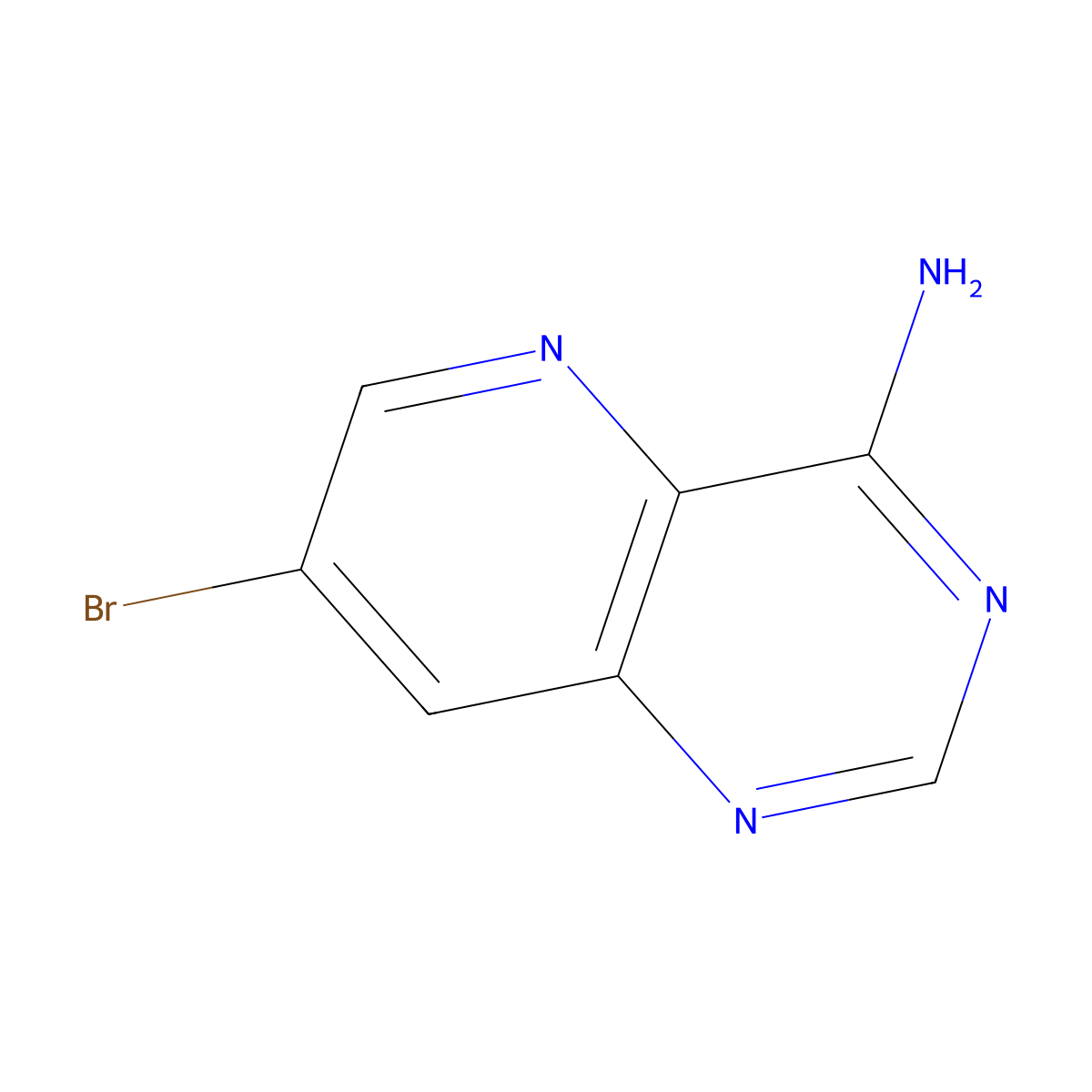 7-Bromopyrido[3,2-d]pyrimidin-4-amine molecular structure, CAS 1299607-72-9