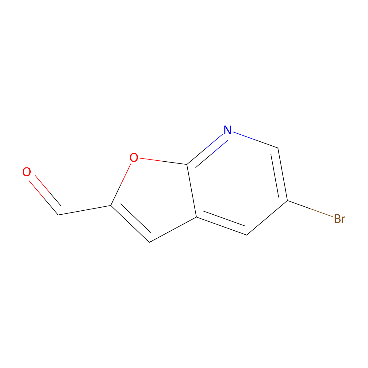 5-Bromofuro[2,3-b]pyridine-2-carbaldehyde molecular structure, CAS 1299607-73-0