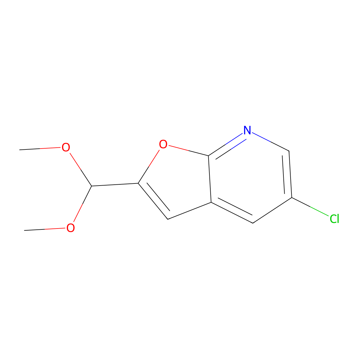 5-Chloro-2-(dimethoxymethyl)furo[2,3-b]pyridine molecular structure, CAS 1299607-74-1