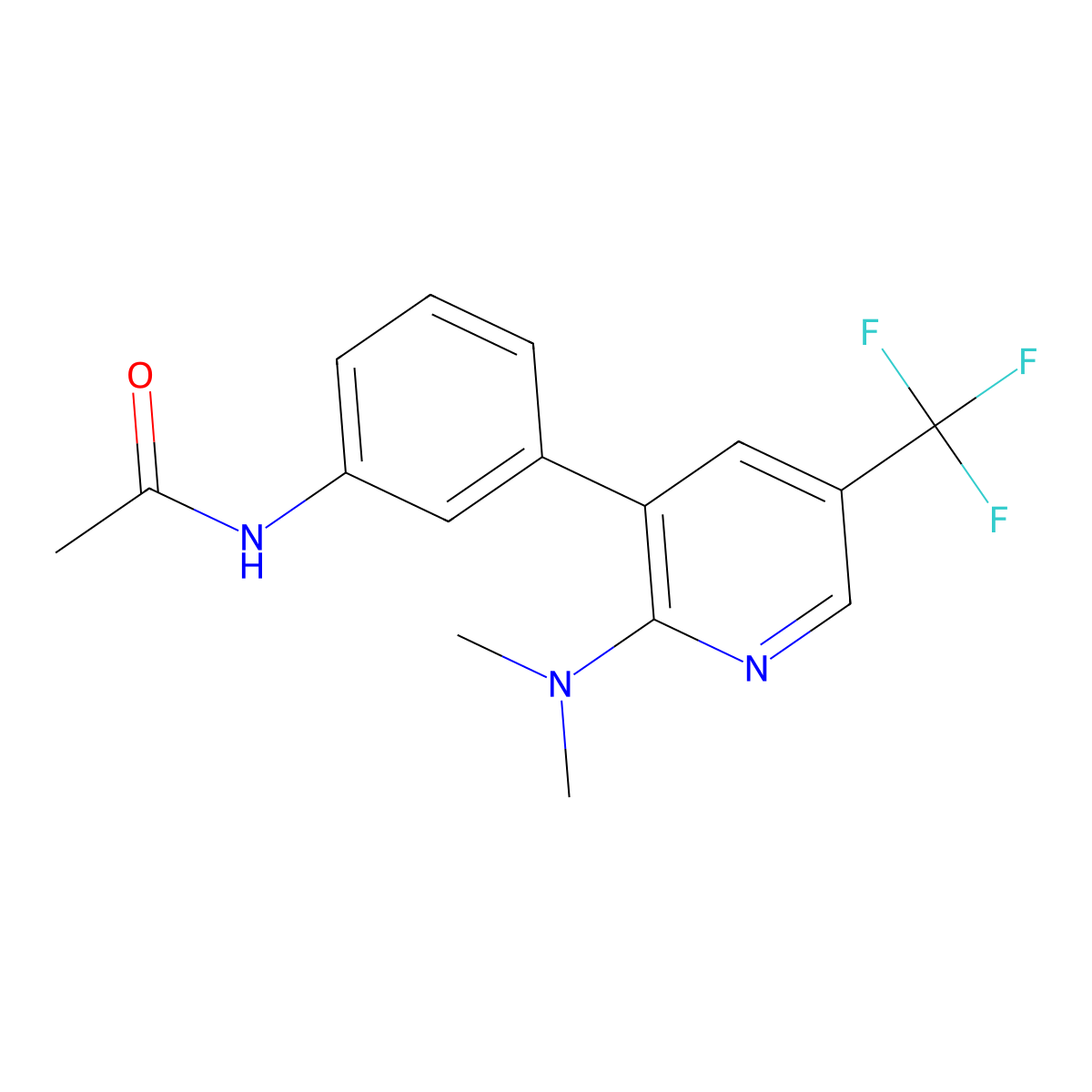 N-[3-(2-Dimethylamino-5-trifluoromethyl-pyridin-3-yl)-phenyl]-acetamide molecular structure, CAS 1299607-76-3