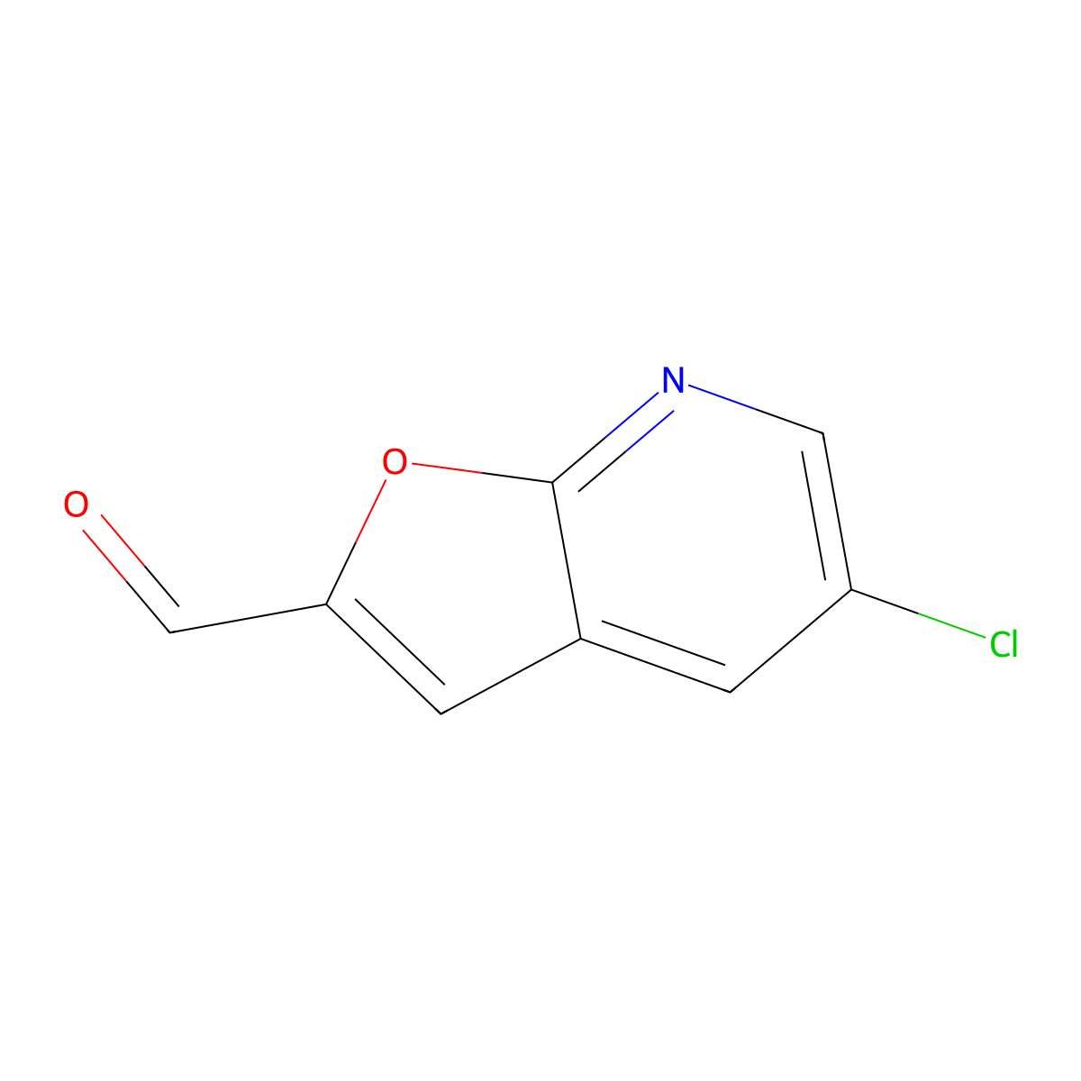 5-Chlorofuro(2,3-b)pyridine-2-carbaldehyde molecular structure, CAS 1299607-77-4