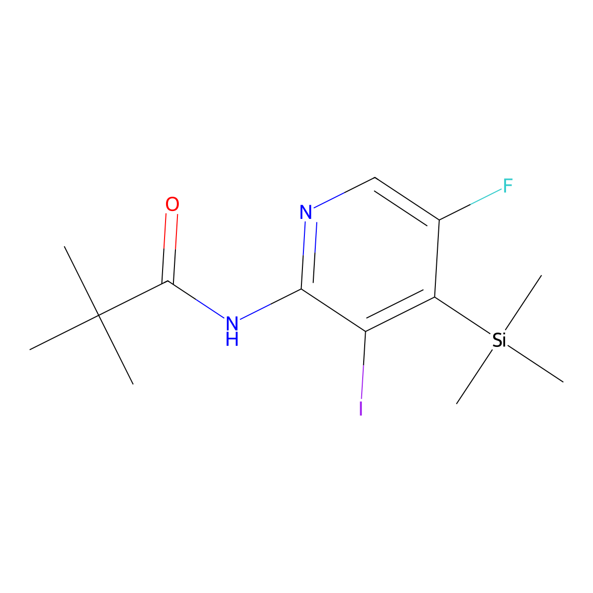 N-(5-Fluoro-3-iodo-4-(trimethylsilyl)pyridin-2-yl)pivalamide molecular structure, CAS 1299607-78-5