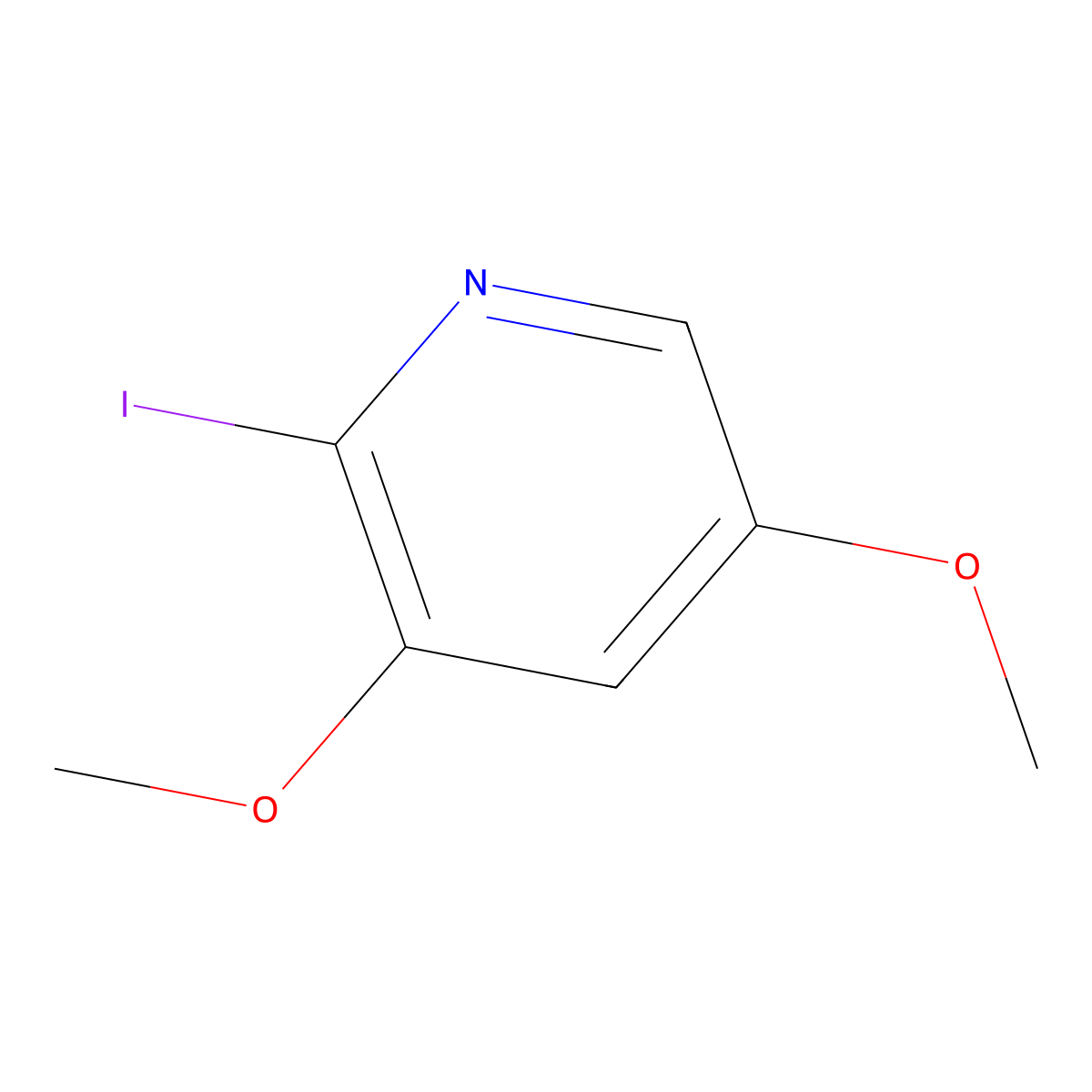 2-Iodo-3,5-dimethoxypyridine molecular structure, CAS 1299607-79-6