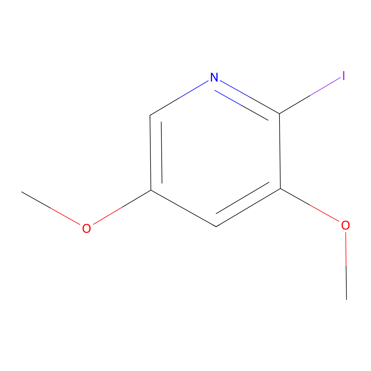 2-Iodo-3,5-dimethoxypyridine molecular structure, CAS 1299607-79-6