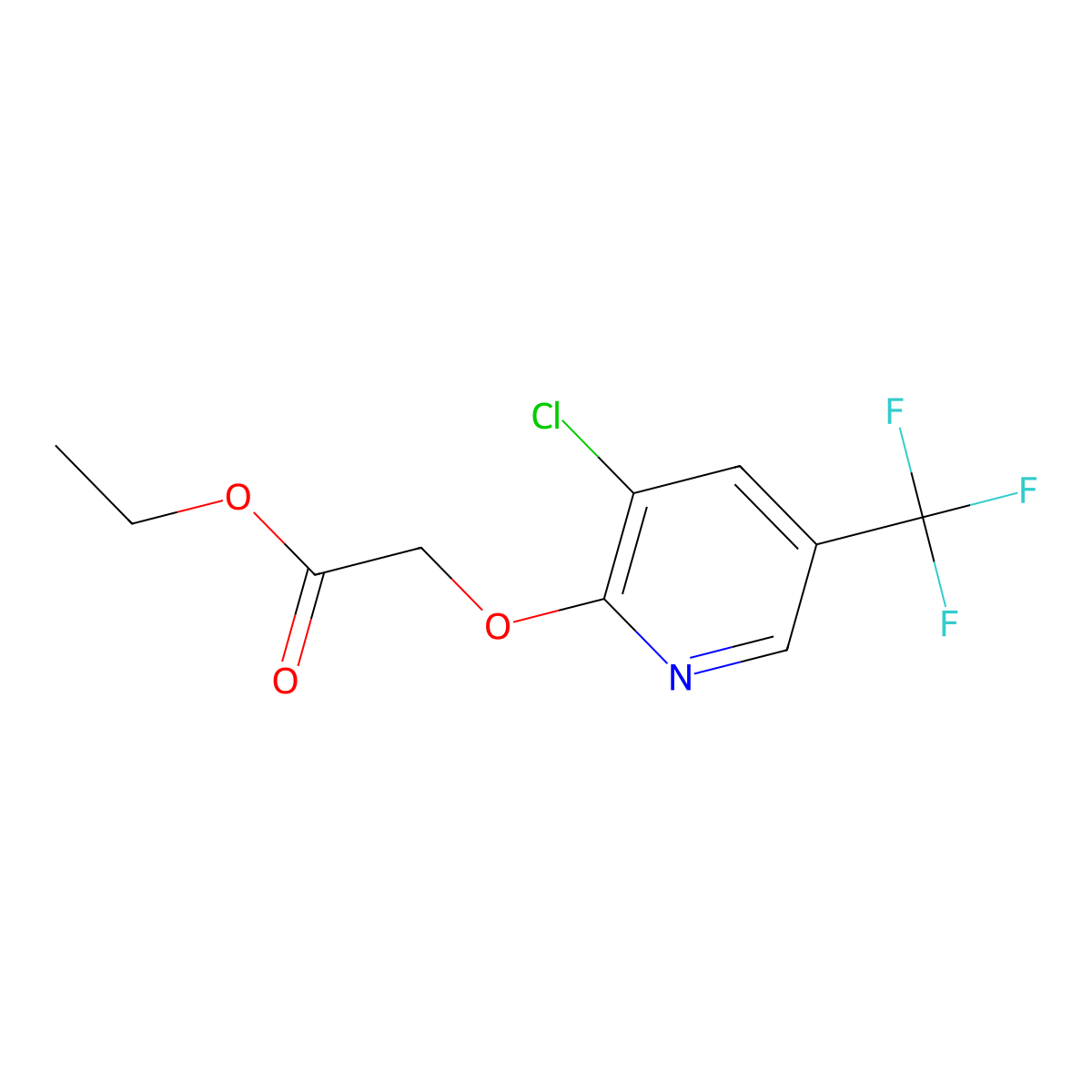 (3-Chloro-5-trifluoromethyl-pyridin-2-yloxy)-acetic acid ethyl ester molecular structure, CAS 1299607-81-0