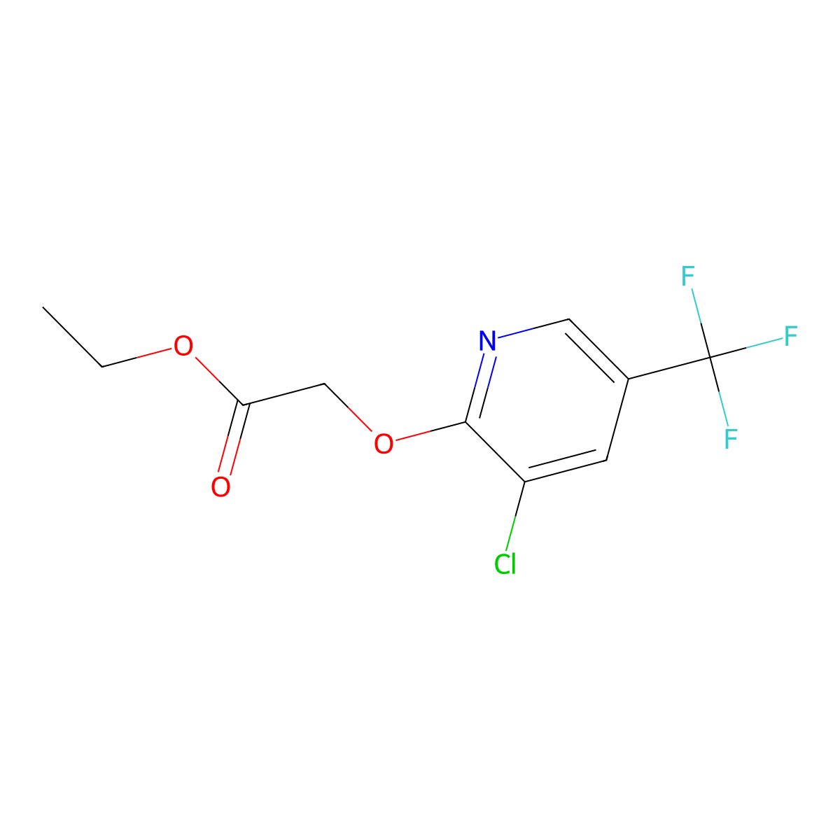 (3-Chloro-5-trifluoromethyl-pyridin-2-yloxy)-acetic acid ethyl ester molecular structure, CAS 1299607-81-0
