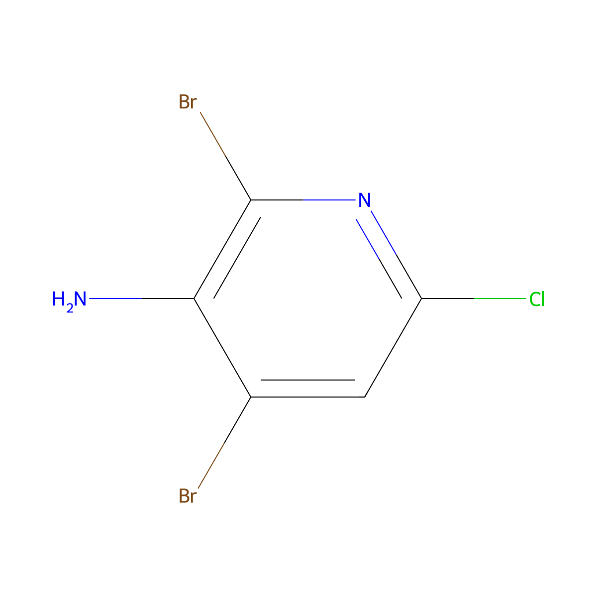 2,4-Dibromo-6-chloropyridin-3-amine molecular structure, CAS 1299607-83-2