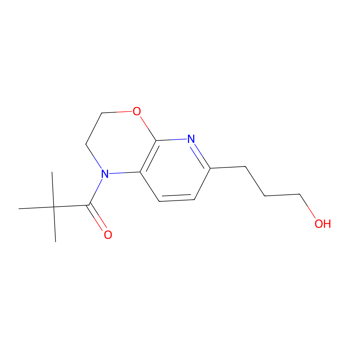 1-(6-(3-Hydroxypropyl)-2,3-dihydro-1H-pyrido[2,3-b][1,4]oxazin-1-yl)-2,2-dimethylpropan-1-one molecular structure, CAS 1299607-84-3