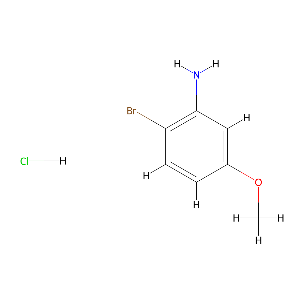 2-Bromo-5-methoxyaniline hydrochloride molecular structure, CAS 129968-11-2