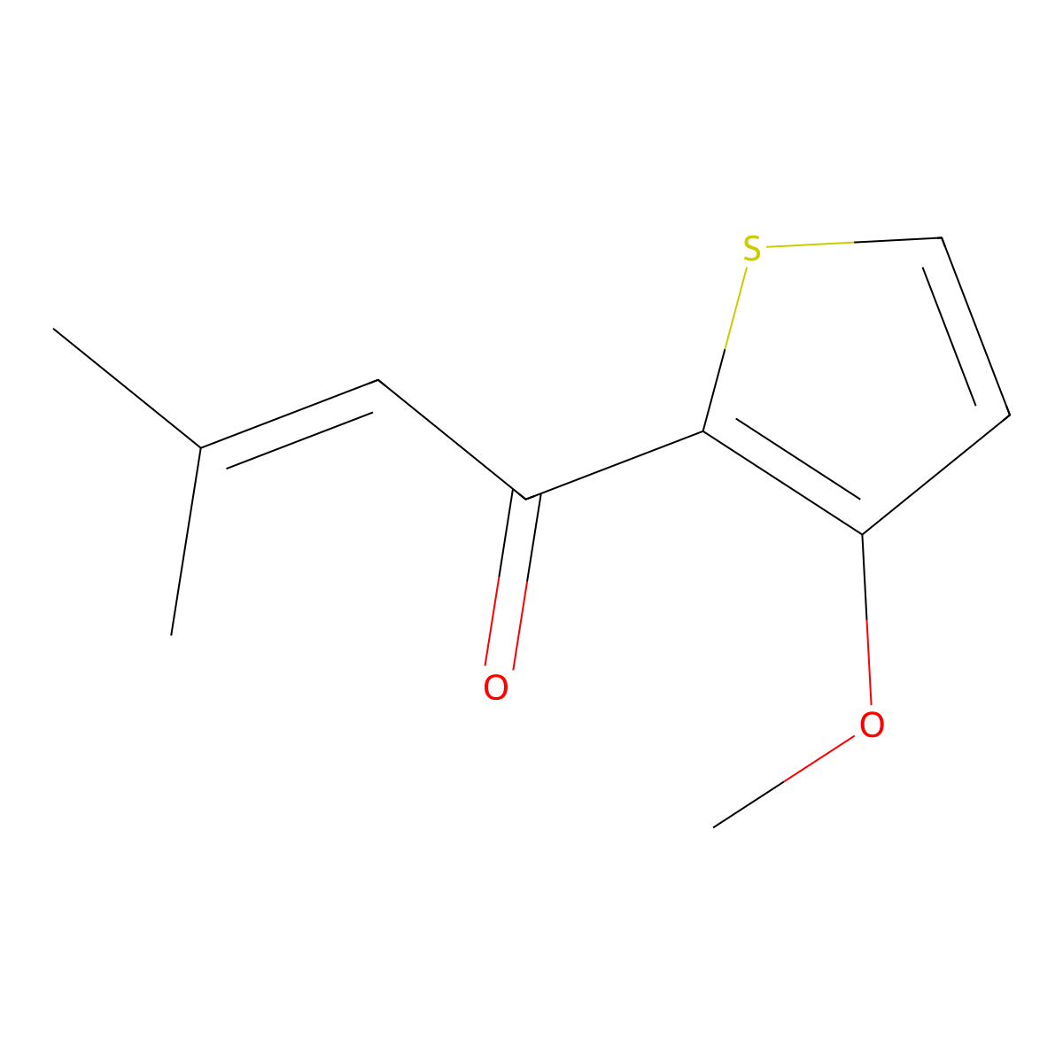 1-(3-Methoxythiophen-2-yl)-3-methylbut-2-en-1-one molecular structure, CAS 129969-28-4