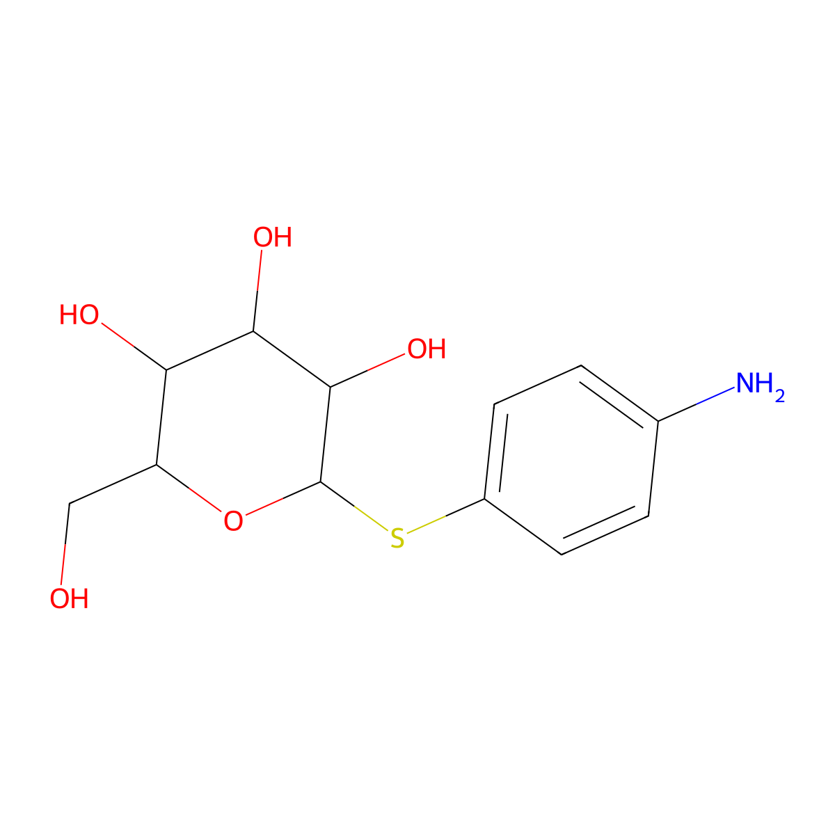 4-Aminophenyl-beta-D-thiomannopyranoside molecular structure, CAS 129970-93-0