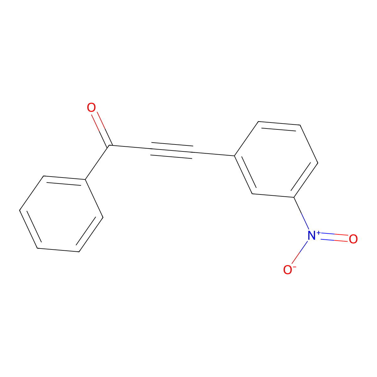 3-(3-Nitrophenyl)-1-phenyl-2-propyn-1-one molecular structure, CAS 129972-90-3