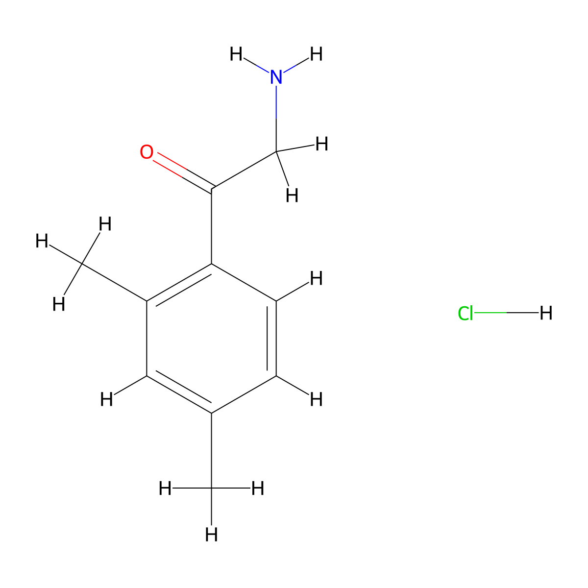 2-Amino-1-(2,4-dimethylphenyl)ethanone Hydrochloride molecular structure, CAS 129973-01-9
