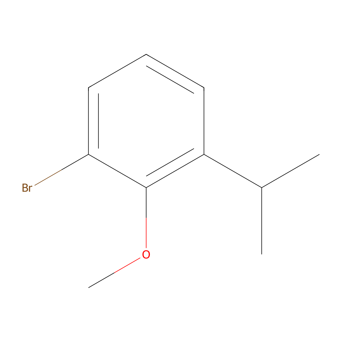 Benzene, 1-bromo-2-methoxy-3-(1-methylethyl)- molecular structure, CAS 129976-33-6