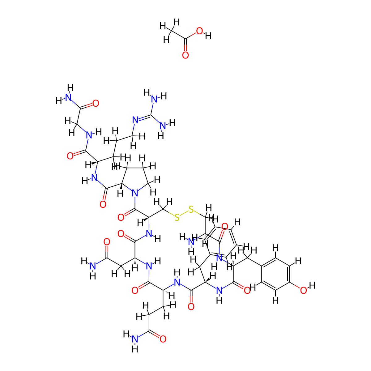 Argipressin monoacetate molecular structure, CAS 129979-57-3