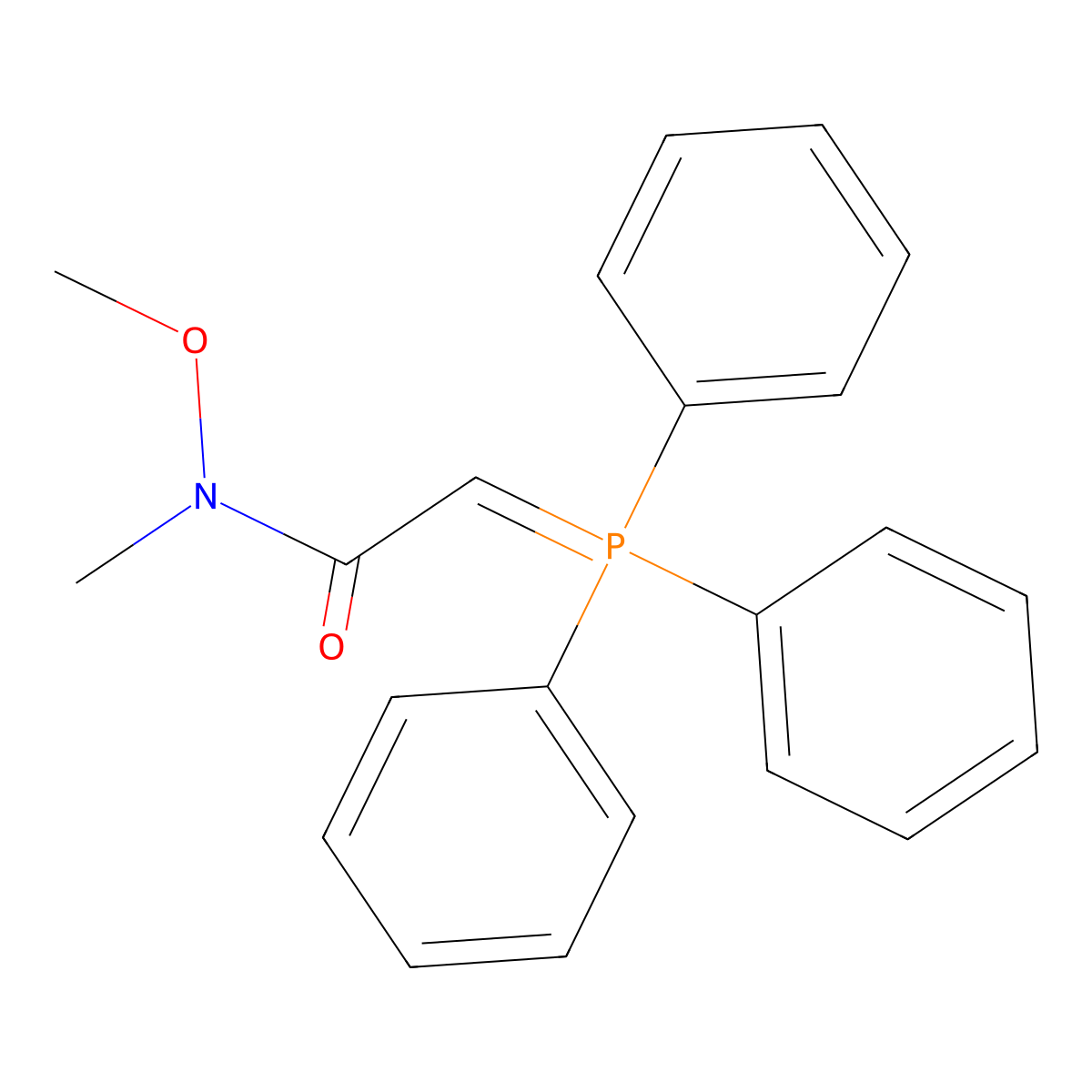N-Methoxy-N-methyl(triphenylphosphoranylidene)acetamide molecular structure, CAS 129986-67-0