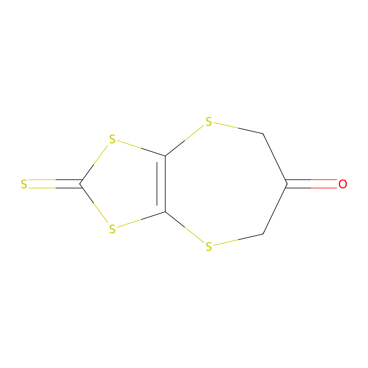 5H-1,3-Dithiolo[4,5-b][1,4]dithiepin-6(7H)-one, 2-thioxo- molecular structure, CAS 129993-53-9