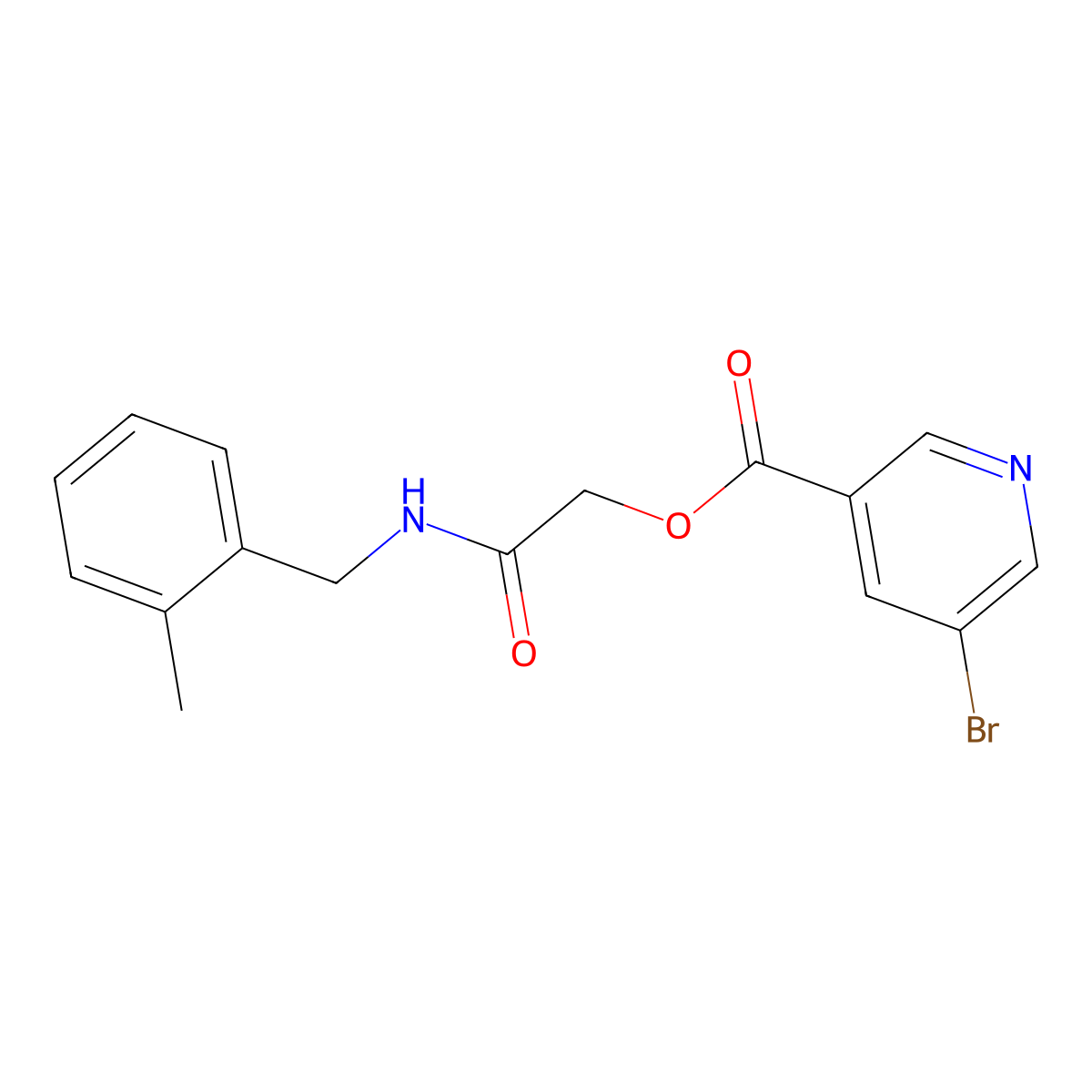 [2-[(2-Methylphenyl)methylamino]-2-oxoethyl] 5-bromopyridine-3-carboxylate molecular structure, CAS 1299964-24-1