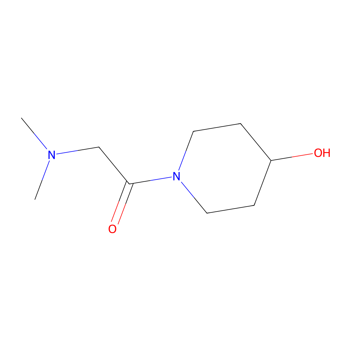 2-(Dimethylamino)-1-(4-hydroxy-1-piperidinyl)ethanone molecular structure, CAS 129999-45-7