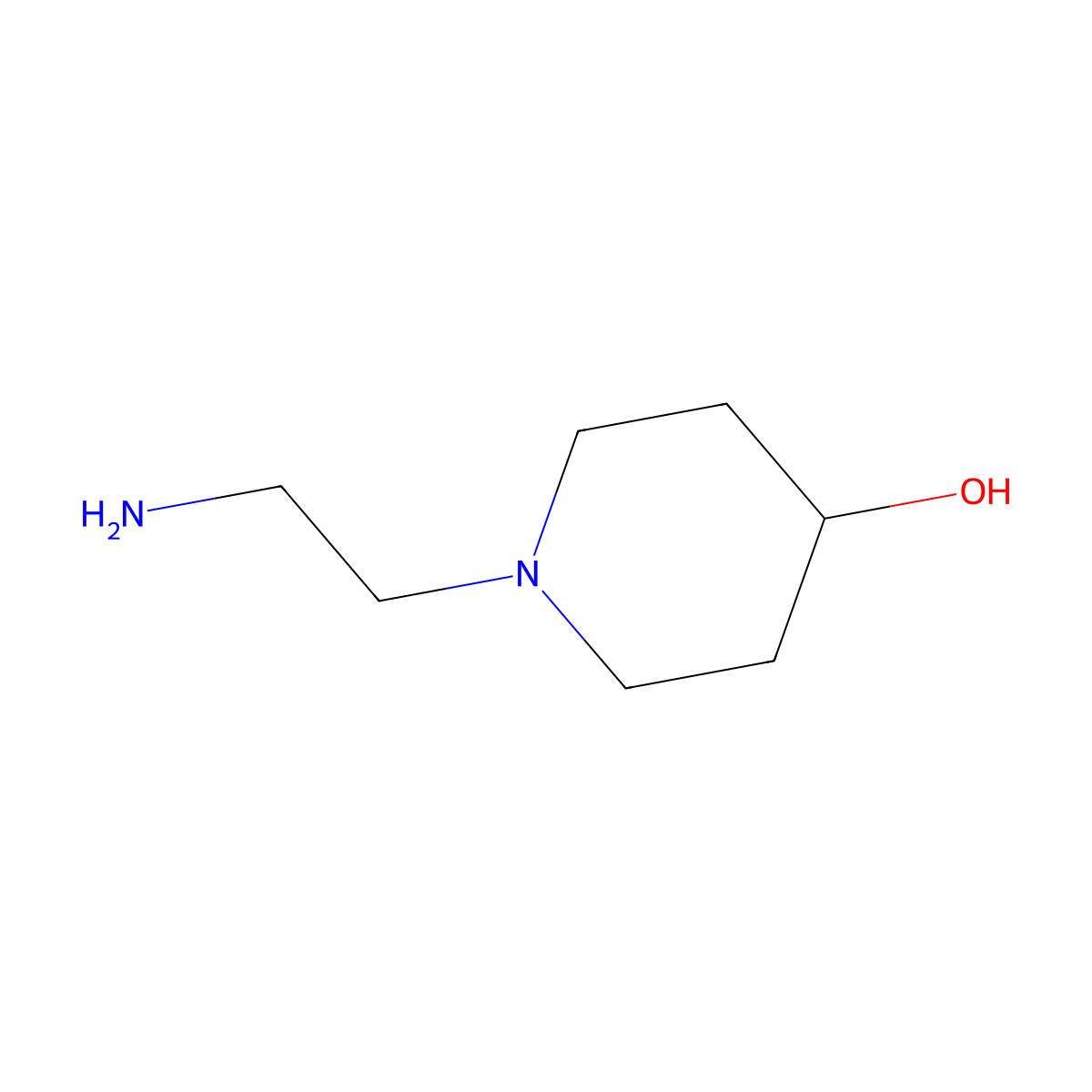 1-(2-Aminoethyl)piperidin-4-ol molecular structure, CAS 129999-60-6