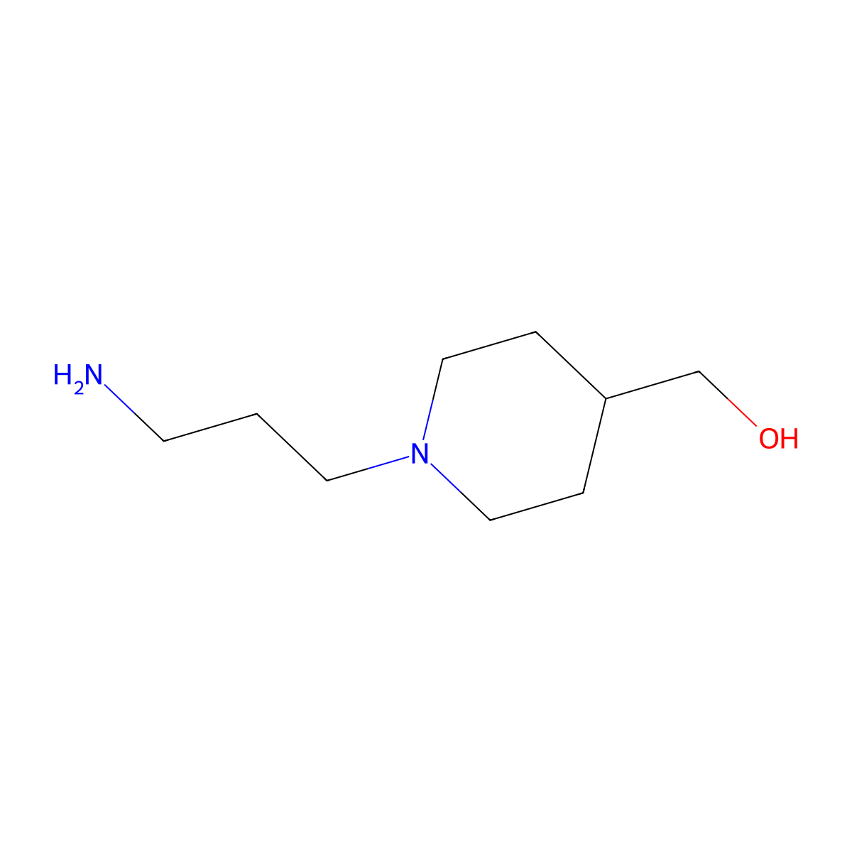 [1-(3-Aminopropyl)piperidin-4-yl]methanol molecular structure, CAS 129999-65-1