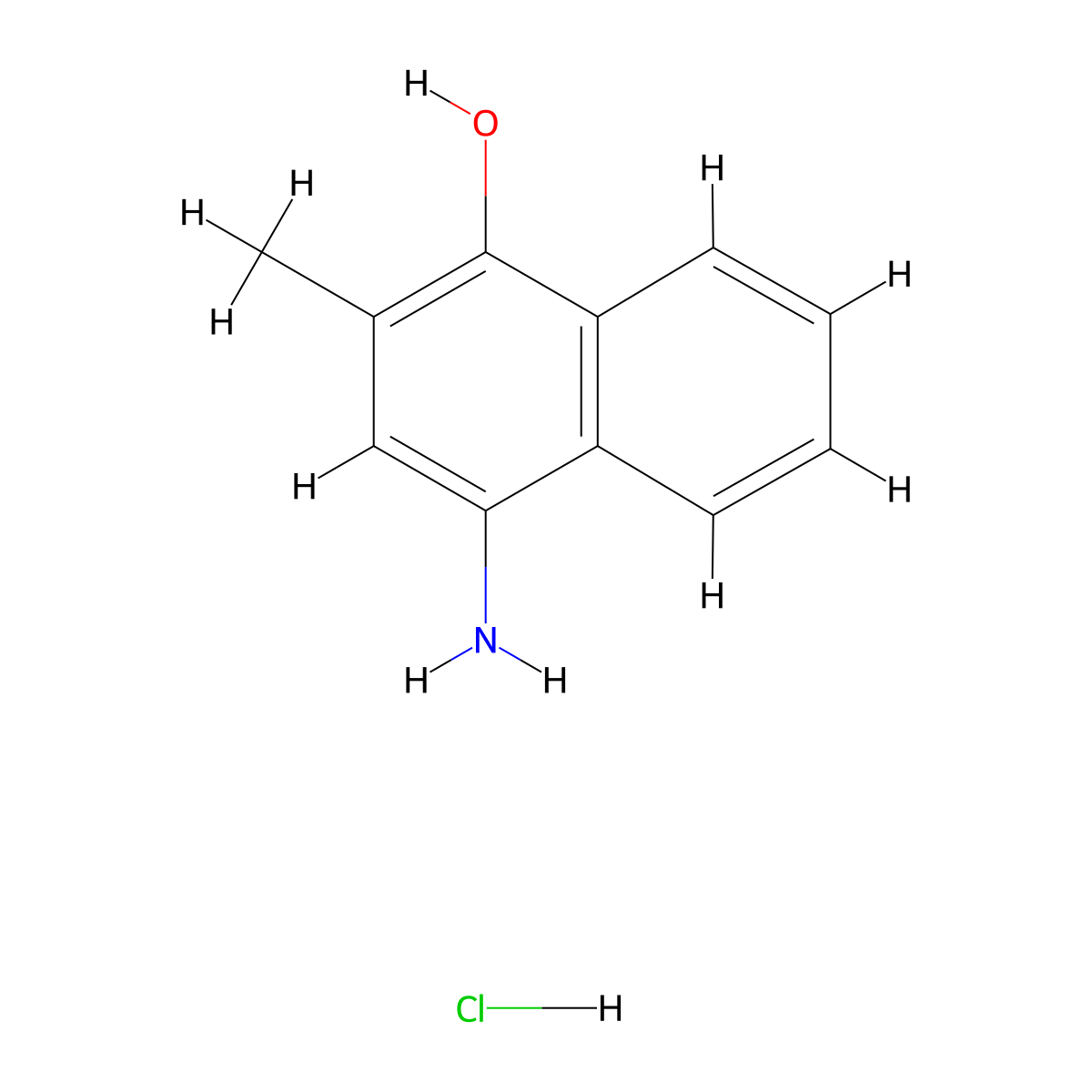 Vitamin K5 hydrochloride molecular structure, CAS 130-24-5
