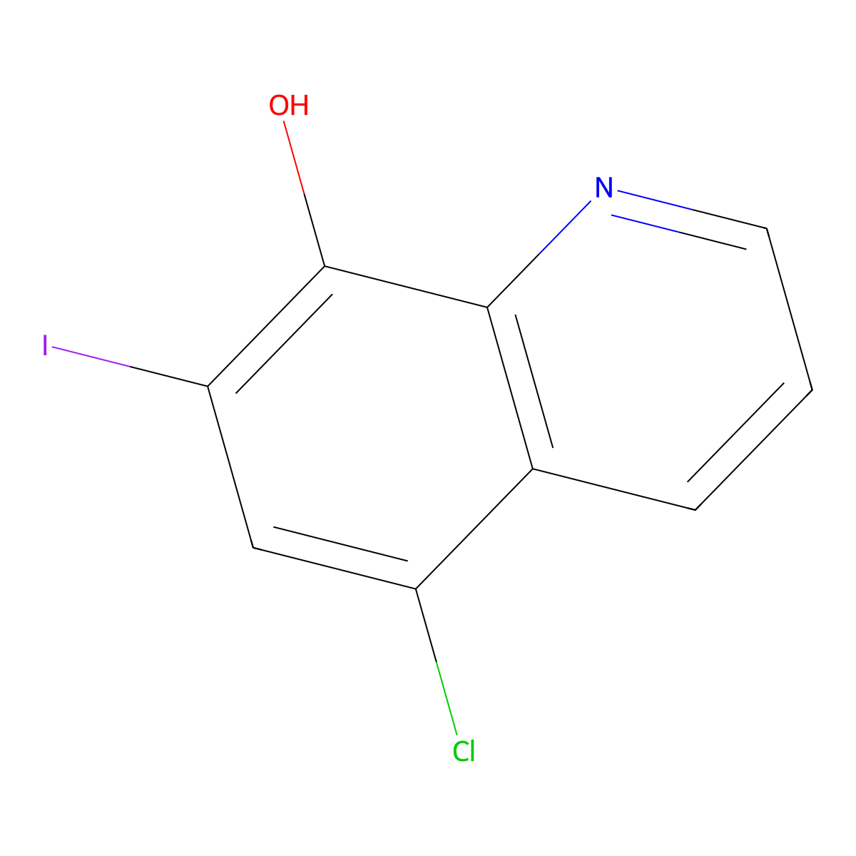 Clioquinol molecular structure, CAS 130-26-7