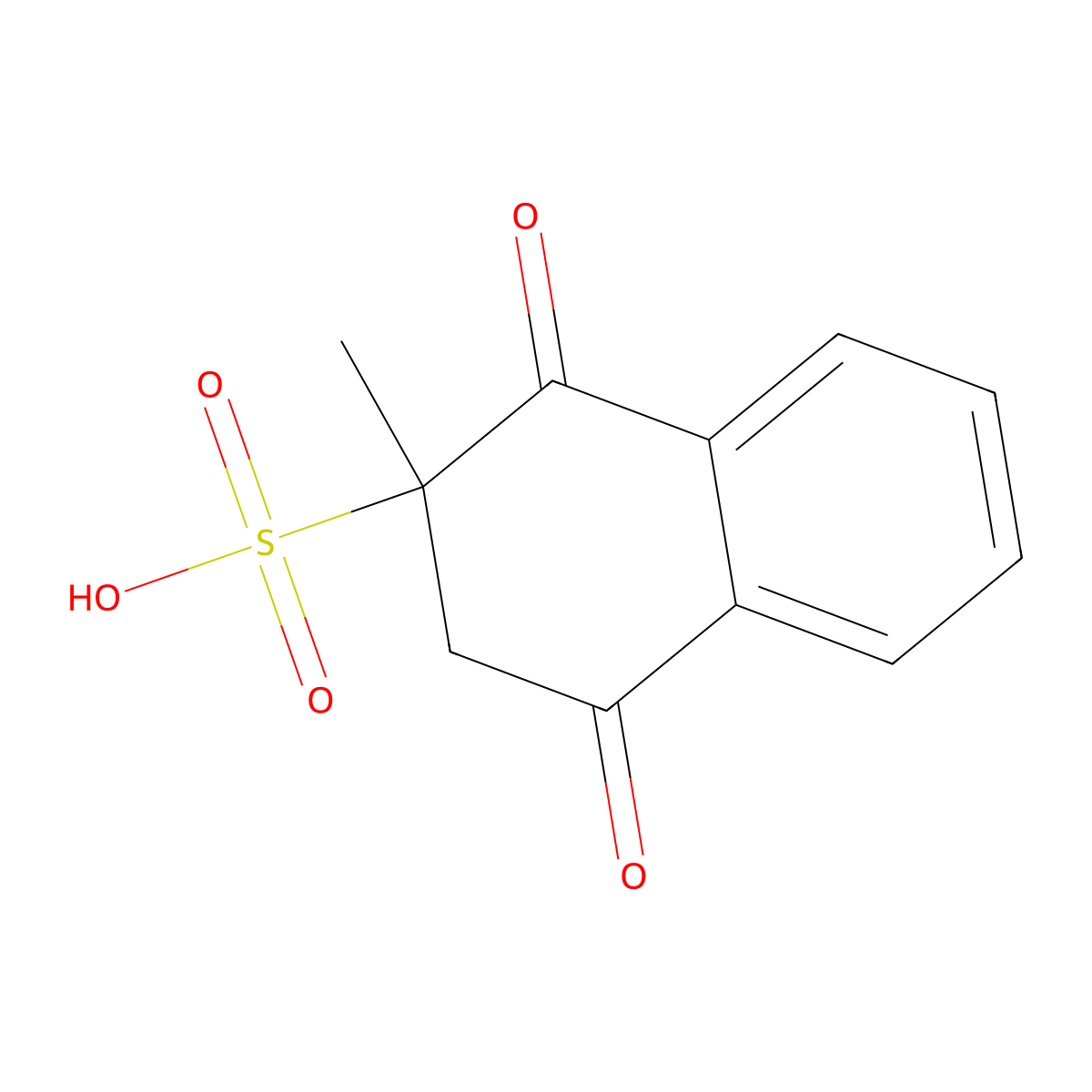 1,2,3,4-Tetrahydro-2-methyl-1,4-dioxo-2-naphthalenesulfonic acid molecular structure, CAS 130-36-9