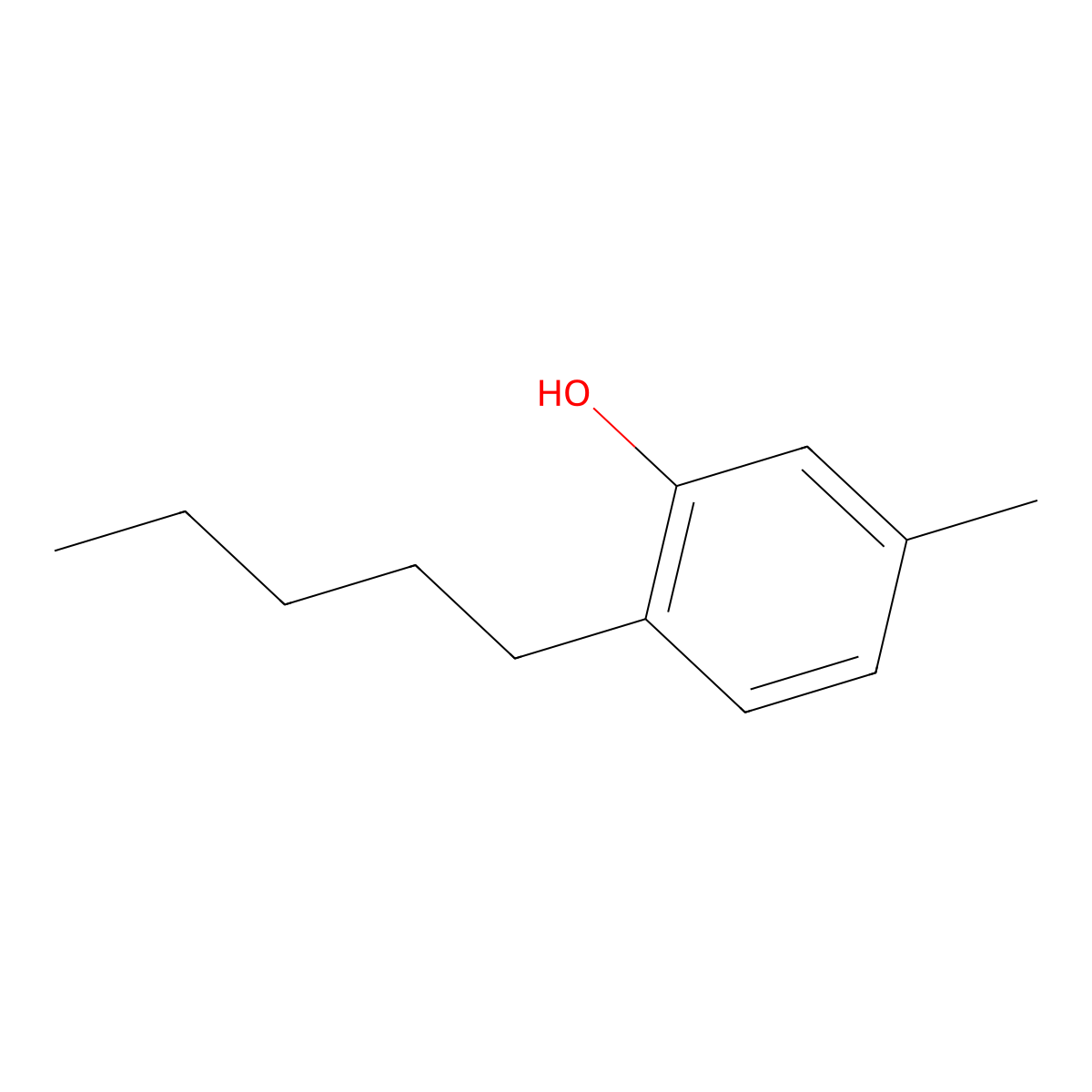 Amylmetacresol molecular structure, CAS 1300-94-3