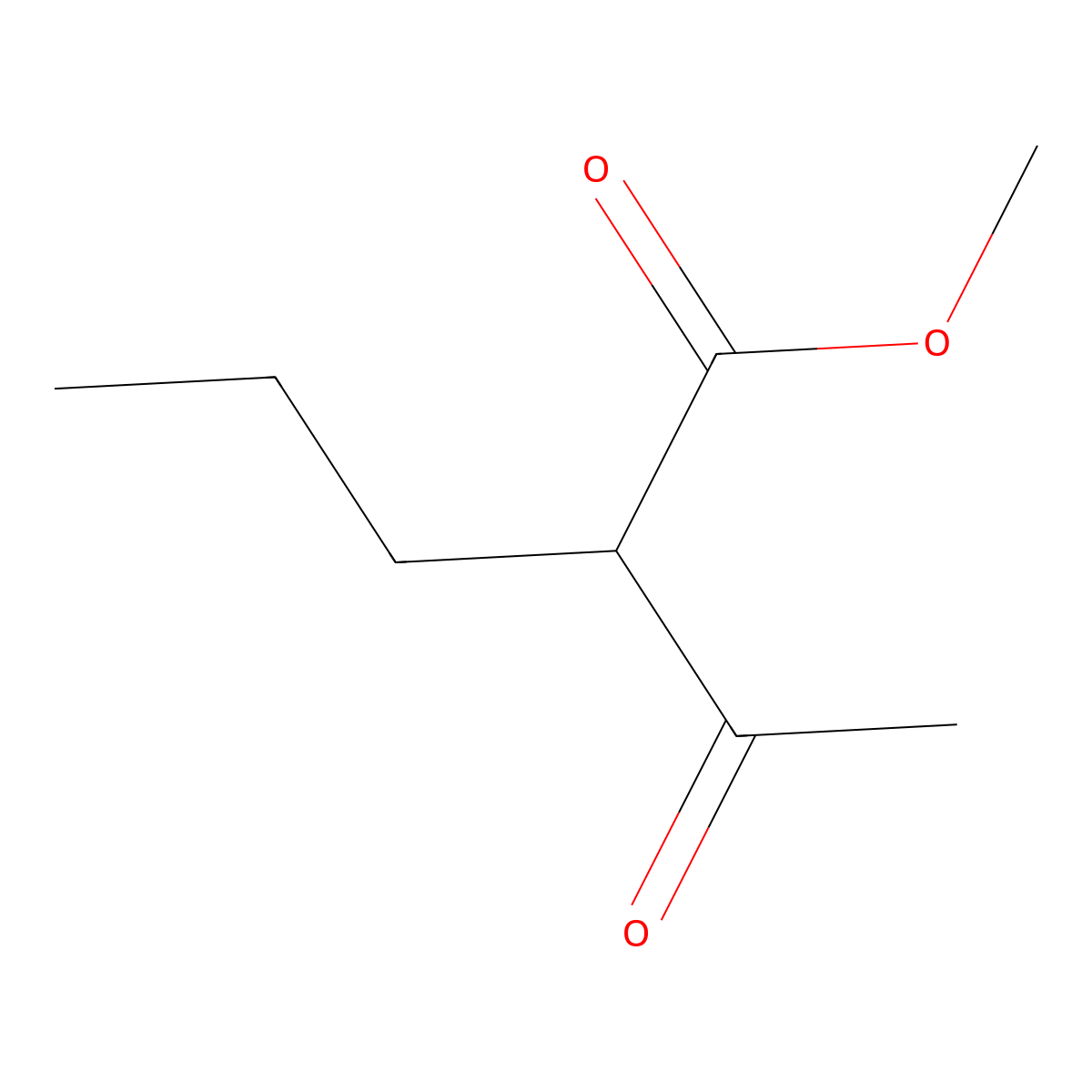 Methyl 2-acetylpentanoate molecular structure, CAS 130000-32-7