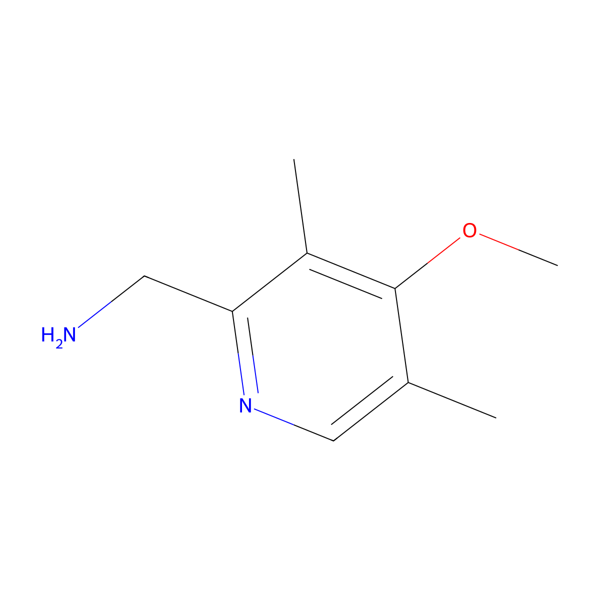 (4-Methoxy-3,5-dimethylpyridin-2-yl)methanamine molecular structure, CAS 130000-78-1