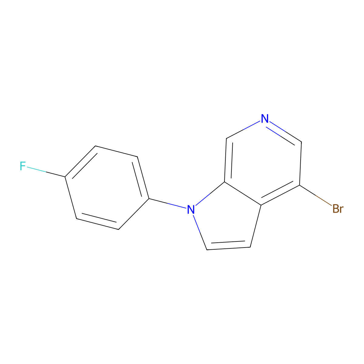 4-Bromo-1-(4-fluorophenyl)-1H-pyrrolo[2,3-c]pyridine molecular structure, CAS 1300022-34-7