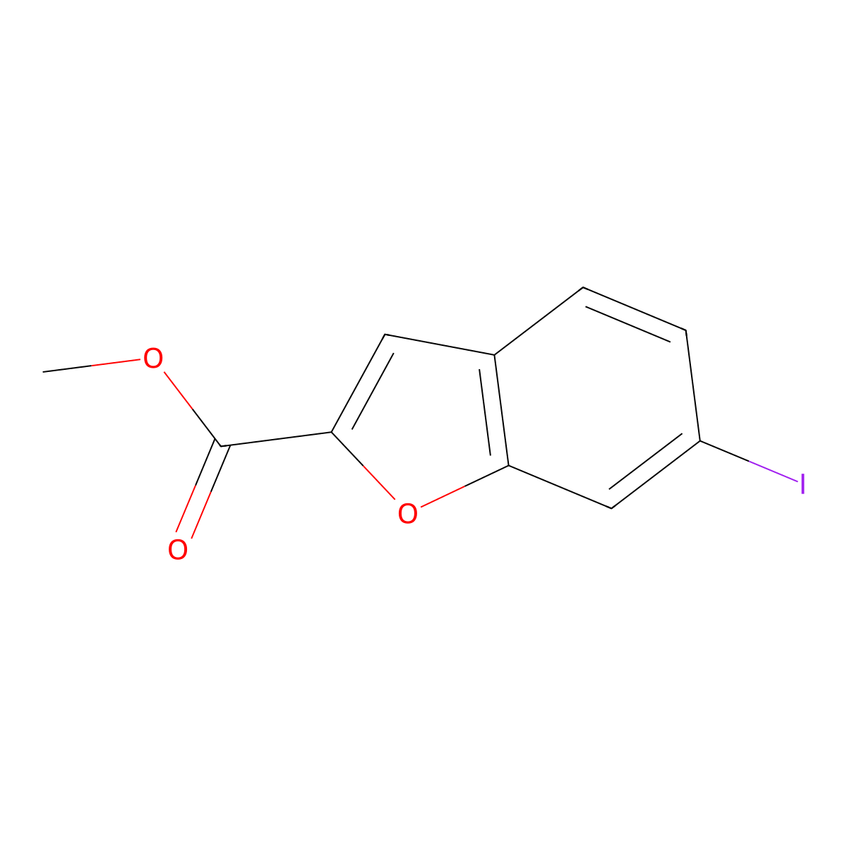 Methyl 6-iodobenzofuran-2-carboxylate molecular structure, CAS 1300026-63-4