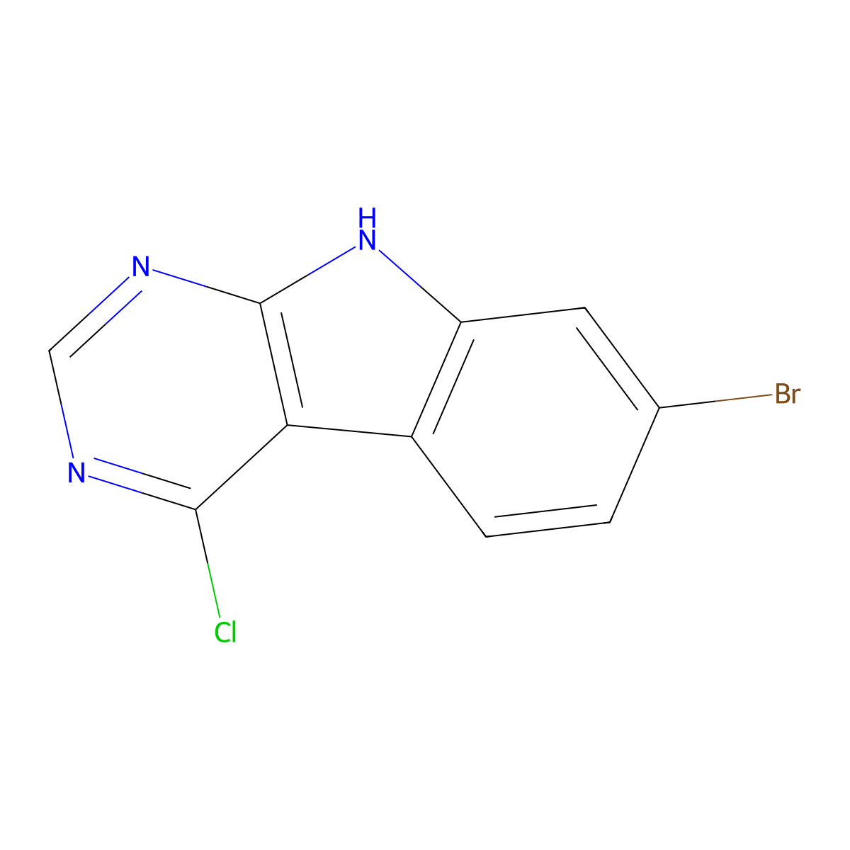 7-bromo-4-chloro-9H-pyrimido[4,5-b]indole molecular structure, CAS 1300026-95-2