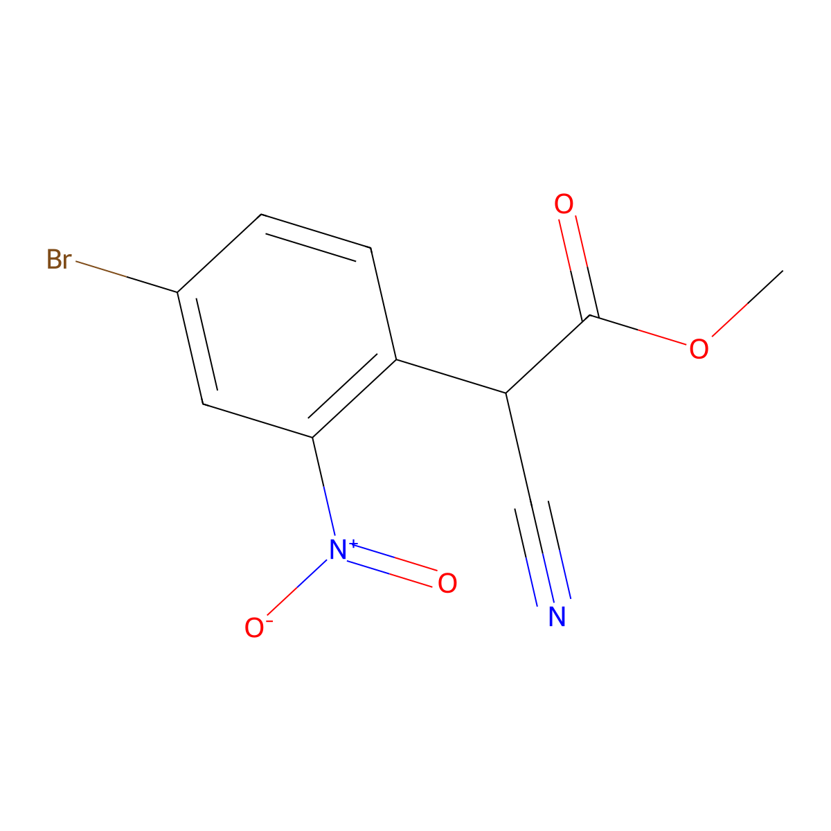 Methyl 2-(4-bromo-2-nitrophenyl)-2-cyanoacetate molecular structure, CAS 1300026-96-3