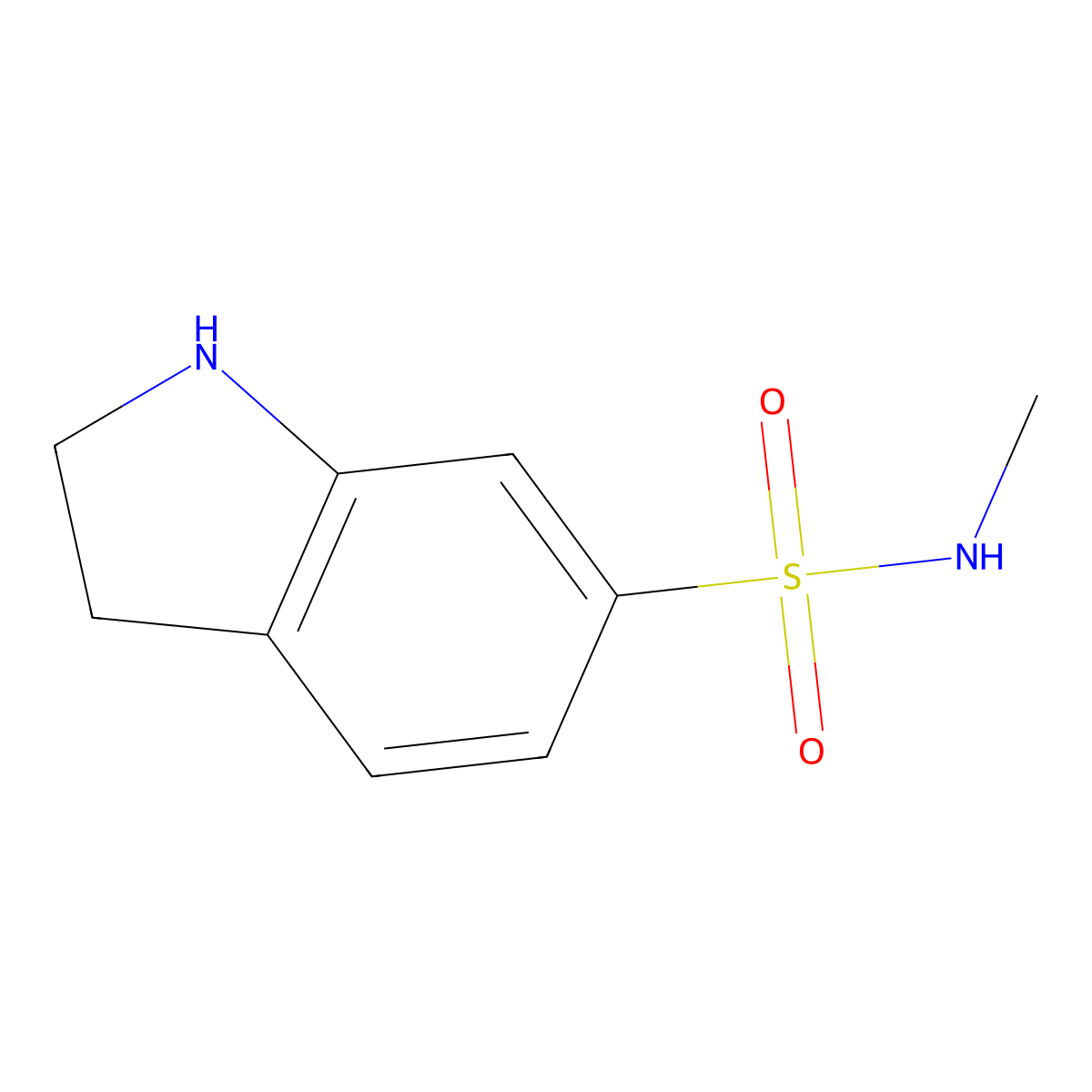 N-methyl-2,3-dihydro-1H-indole-6-sulfonamide molecular structure, CAS 1300027-05-7