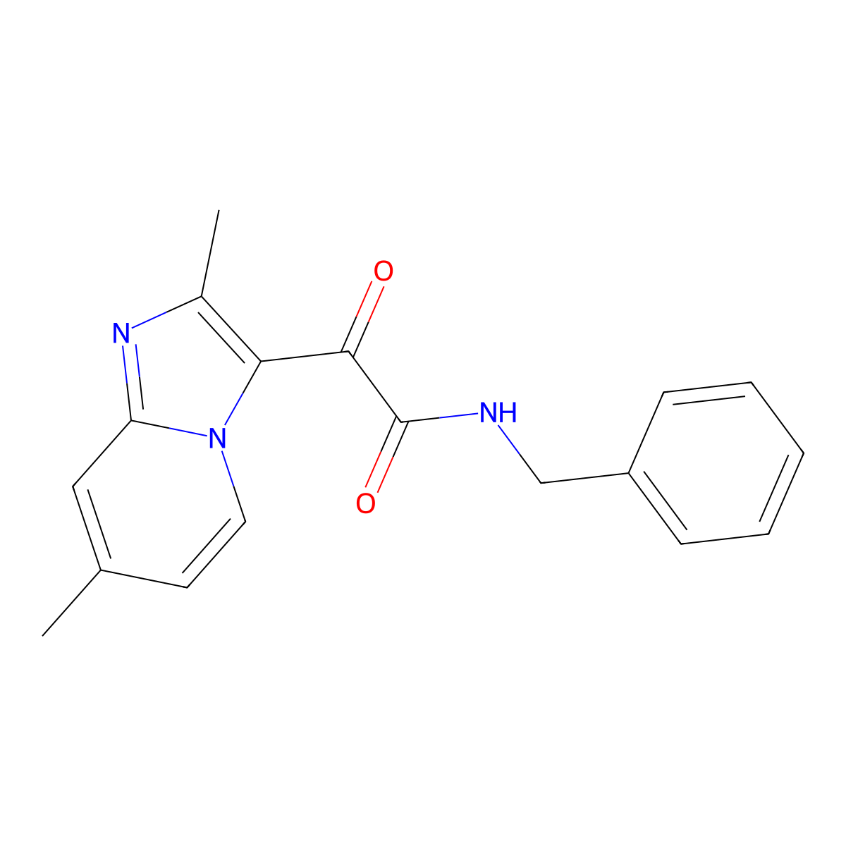 N-Benzyl-2-(2,7-dimethylimidazo[1,2-a]pyridin-3-yl)-2-oxoacetamide molecular structure, CAS 1300030-83-4