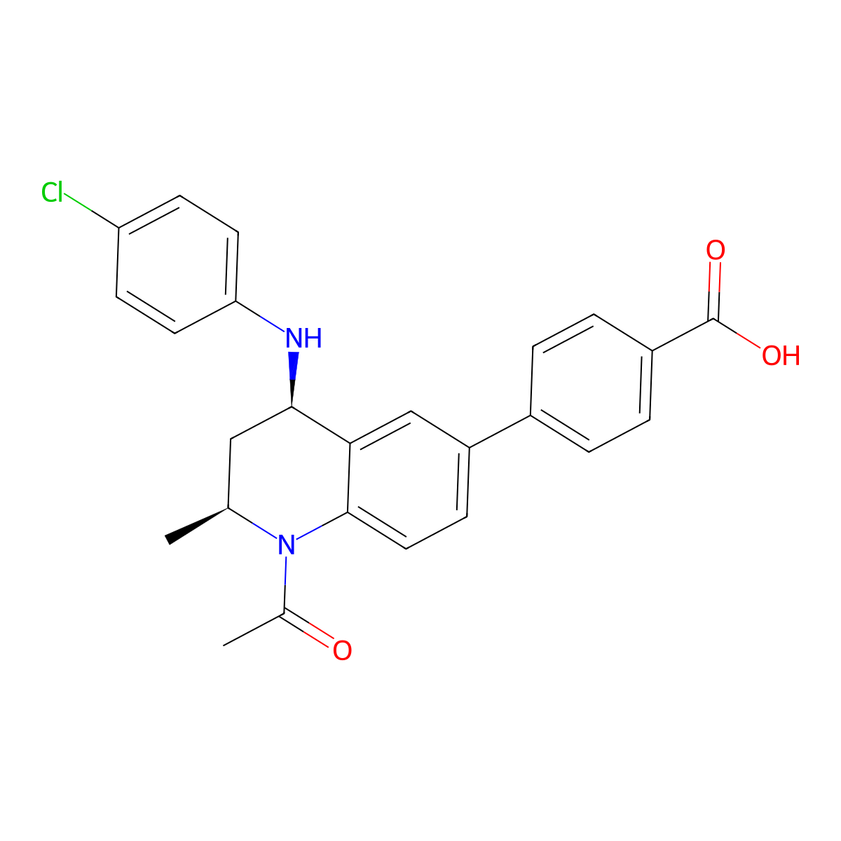 4-[(2s,4r)-1-Acetyl-4-[(4-Chlorophenyl)amino]-2-Methyl-1,2,3,4-Tetrahydroquinolin-6-Yl]benzoic Acid molecular structure, CAS 1300031-52-0