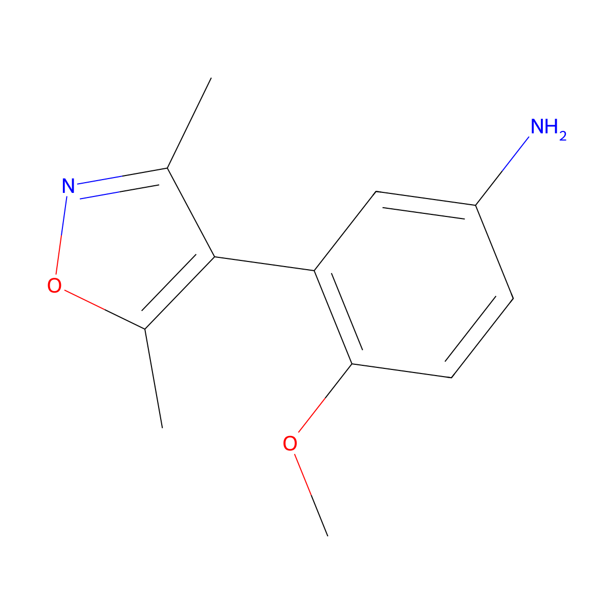 [3-(3,5-Dimethyl-4-isoxazolyl)-4-(methyloxy)phenyl]amine molecular structure, CAS 1300031-61-1