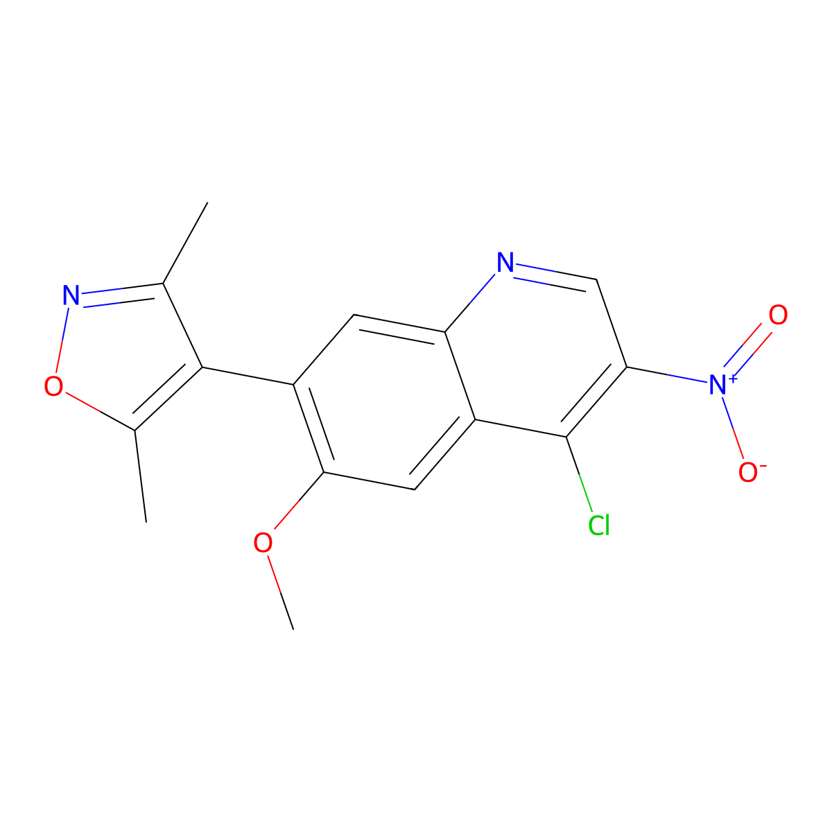 4-(4-Chloro-6-methoxy-3-nitroquinolin-7-yl)-3,5-dimethylisoxazole molecular structure, CAS 1300031-65-5