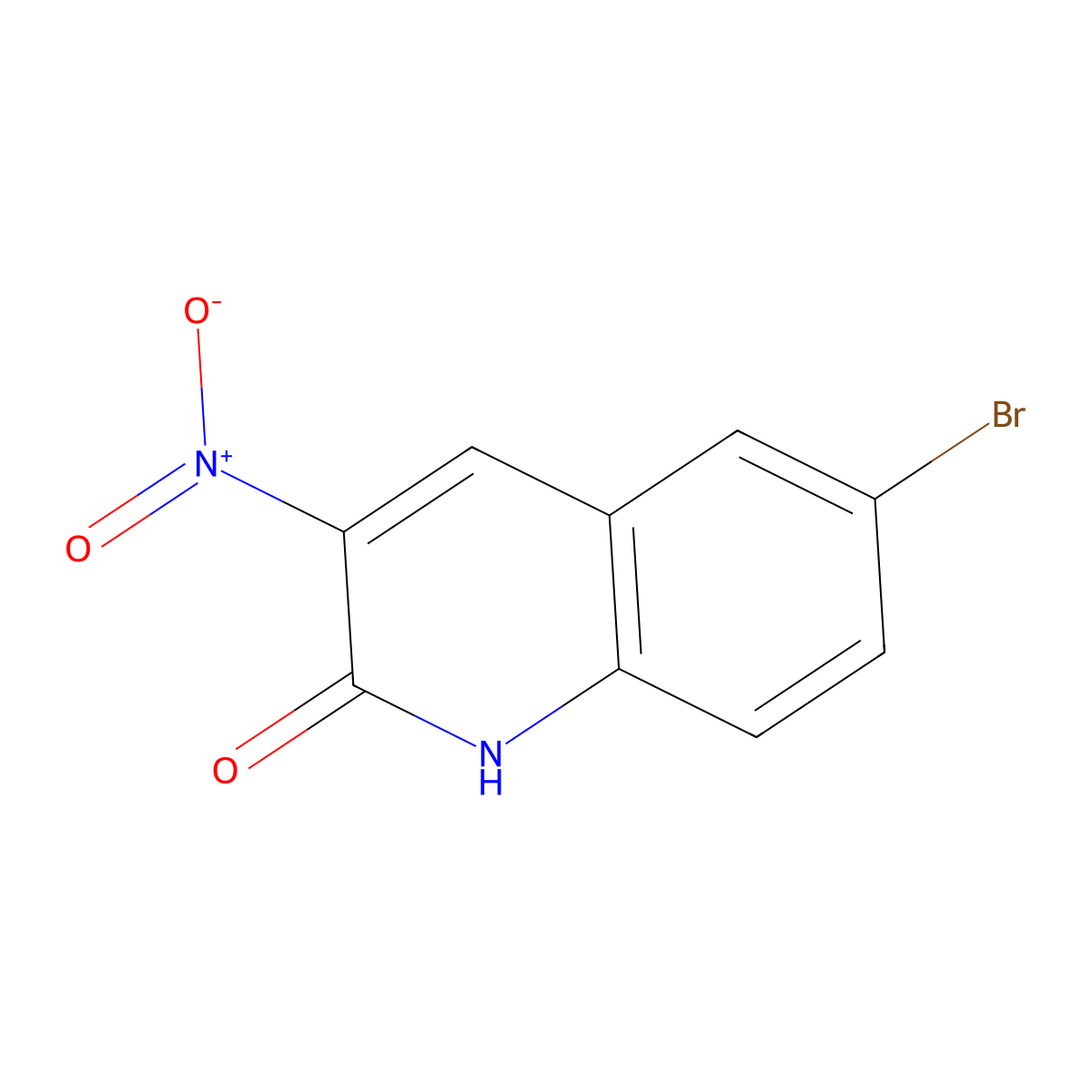 6-bromo-3-nitro-2(1H)-quinolinone molecular structure, CAS 1300031-91-7