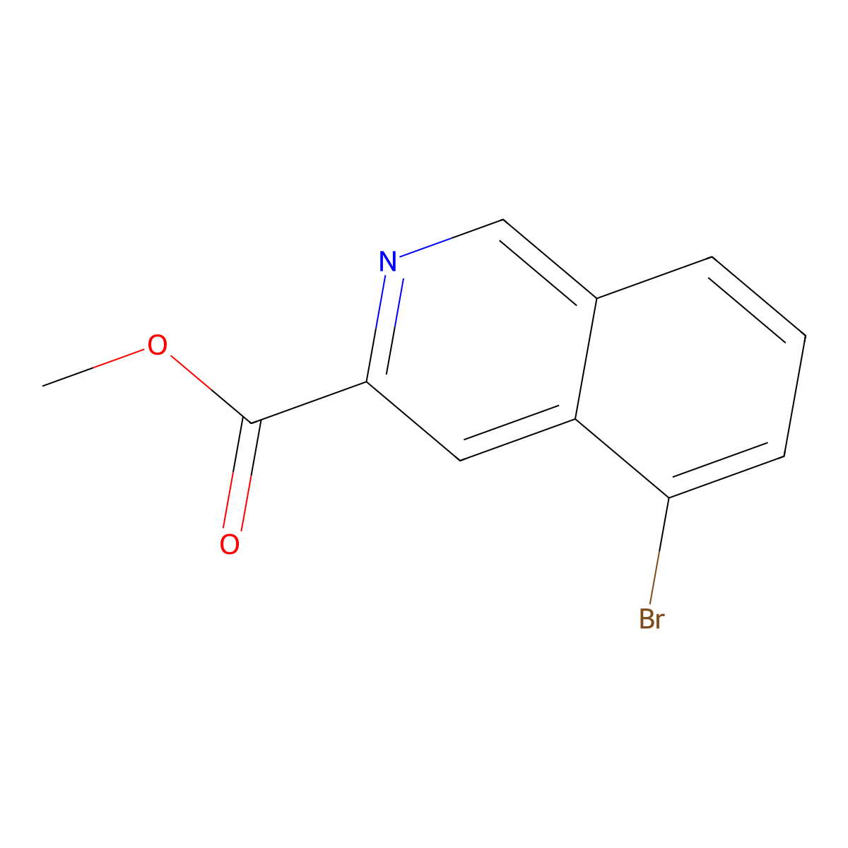 Methyl 5-bromoisoquinoline-3-carboxylate molecular structure, CAS 1300033-87-7